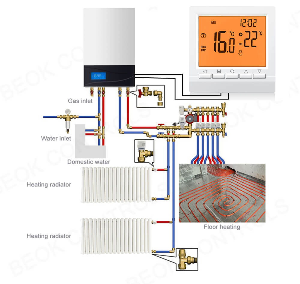 ME83 Gas Boiler Thermostat 3A LCD Digital Programmable Temperature Controller